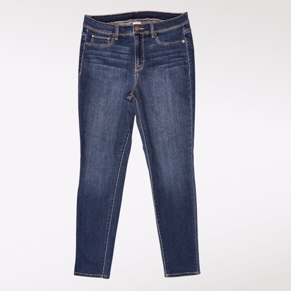 Time And Tru Skinny Jeans Dark Wash Stretch Mid Rise Size 10 - Picture 1 of 7